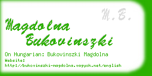 magdolna bukovinszki business card